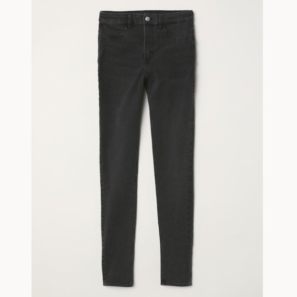 H&M Super Skinny High Waisted Charcoal Black Jeans - Picture 1 of 1